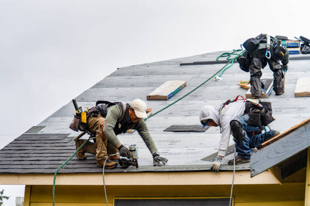 Professional Gutter Installation technician working in Dornsife, PA